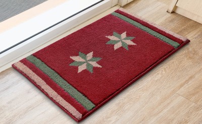 Saral Home PP (Polypropylene) Door Mat(Maroon, Medium)