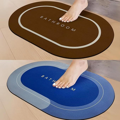DestinyHome Rubber Bathroom Mat(Multicolor, Free, Pack of 2)