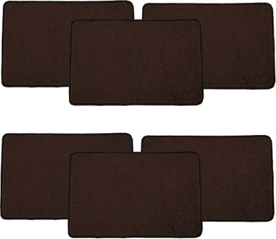 KUBER INDUSTRIES Microfiber Door Mat(Brown, Medium, Pack of 6)