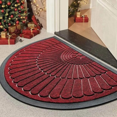 RADHE KRISHNA HANDLOOM Cotton Door Mat(Maroon D, Large)