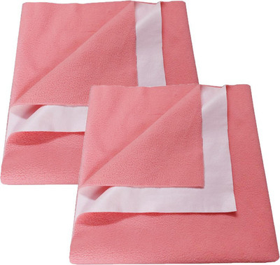 SBTs Cotton Baby Bed Protecting Mat(Salmon Rose, Pack of 2, Small)