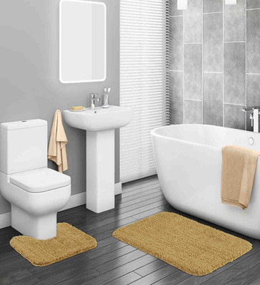 AtoZ Polyester Bathroom Mat(new-beige, Large)
