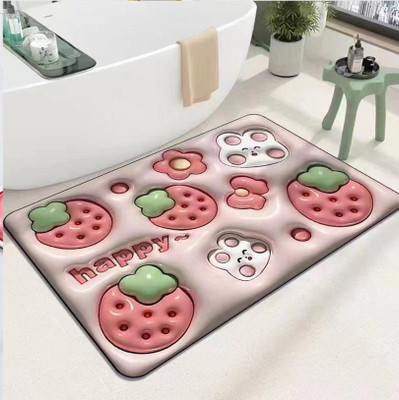 Tlismi Rubber Door Mat(Strawberry, Large)