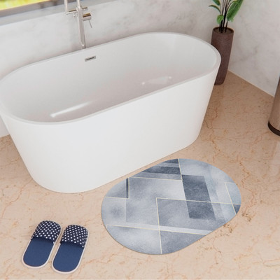 KUBER INDUSTRIES Polyester Bathroom Mat(Gray, Medium)
