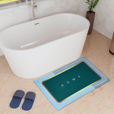KUBER INDUSTRIES Polyester Bathroom Mat(Blue, Medium)