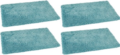 Urban Utopia Microfiber Door Mat(Sky Blue, Large, Pack of 4)