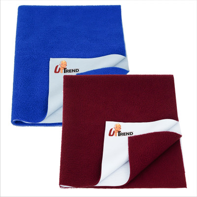UpTrend Cotton Baby Bed Protecting Mat(MAROON, ROYAL BLUE, Large, Pack of 3)