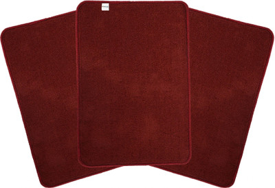 HOMESTIC by Kuber Industries Microfiber Door Mat(Maroon, Free, Pack of 3)