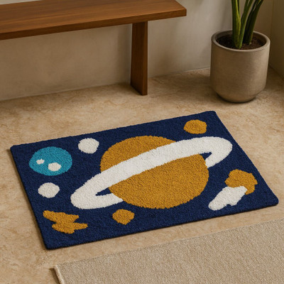 ELEGANT WEAVERS Microfiber Door & Floor Mat(Denim blue, Medium)