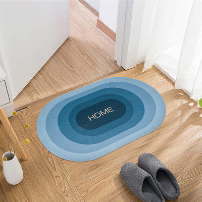 KUBER INDUSTRIES Polyester Bathroom Mat(Blue, Medium)