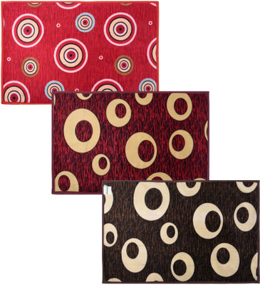 HOMESTIC by Kuber Industries Polyester Door Mat(Multicolor, Medium, Pack of 3)