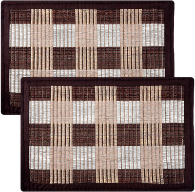 KUBER INDUSTRIES Polyester Door Mat(Brown, Medium, Pack of 2)