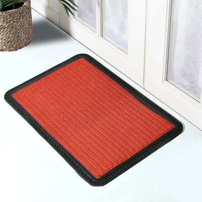 Home Decor Kart PP (Polypropylene), Rubber Door Mat(Red, Free)
