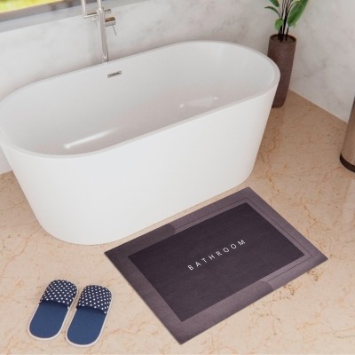 KUBER INDUSTRIES Polyester Bathroom Mat(Wine, Medium)