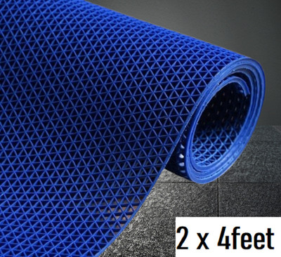 Shoppingzone Rubber Bathroom Mat(Blue 2x4Feet, Large)