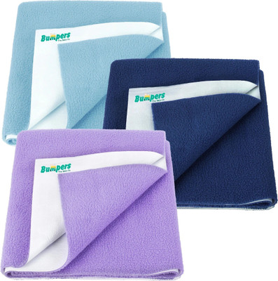 Bumpers Polycotton Baby Bed Protecting Mat(Violet, Dark Blue, Light Blue, Pack of 3, Small)
