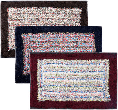 KUBER INDUSTRIES Microfiber Door Mat(Multicolor, Medium, Pack of 3)