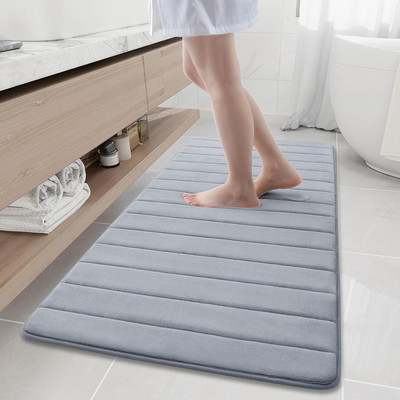 Buganda Microfiber Bathroom Mat(Grey, Medium)