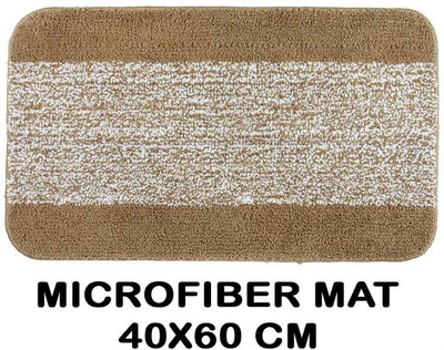 MODERN FAB Microfiber Bathroom Mat(Beige Mix, Medium)