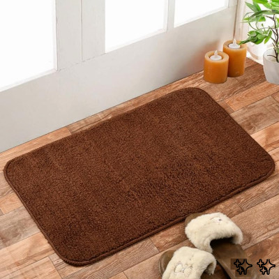 Draaevion Microfiber Floor Mat(Brown, Small)