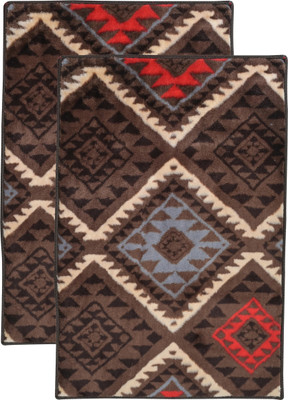mimar homes Rayon Door Mat(Multicolor, Medium, Pack of 2)