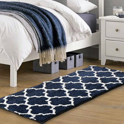 AAZEEM Microfiber Floor Mat(Blue, Large)