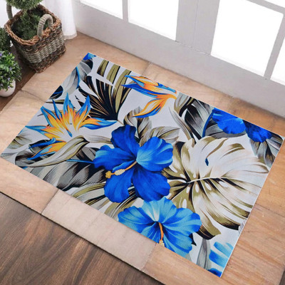 MS Global Polyester Floor Mat(Grey-Blue, Medium)