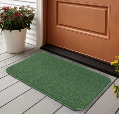 Saral Home Polyester Bathroom Mat(Green, Medium)