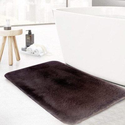 RM Handloom Microfiber, Polyester Door Mat(Fur Coffee, Large)