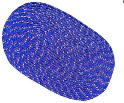 SAHIB handloom Cotton Door Mat(ROYAL BLUE, Large)