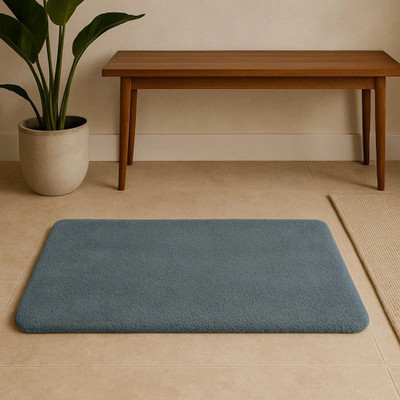 ELEGANT WEAVERS Microfiber Door & Floor Mat(Green Mint, Medium)