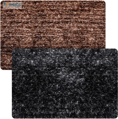 HOMESTIC Microfiber Door Mat(Multicolor, Large, Pack of 2)