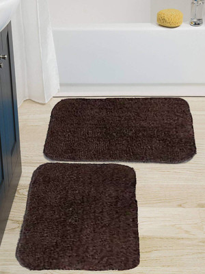 ADGARG Microfiber, Rubber Floor Mat(Brown, Medium, Pack of 2)