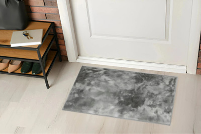 Snug Step Velvet Floor Mat(Gray, Medium, Pack of 2)