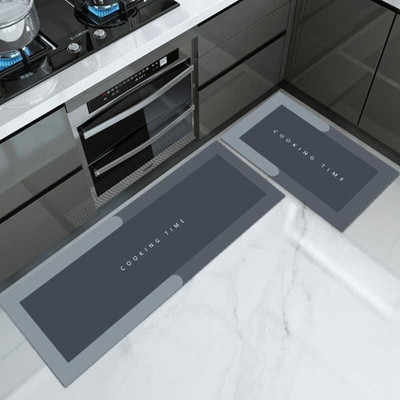 P&D BRODHER Rubber Bathroom Mat(Grey, Large, Pack of 2)