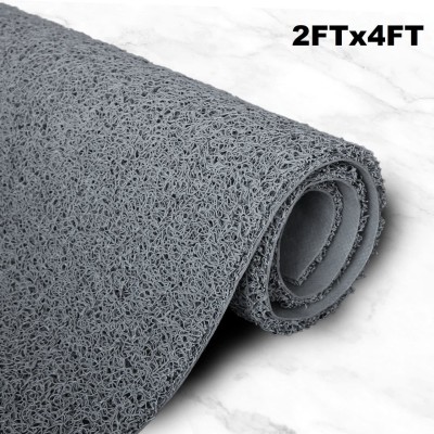 TurtleGrip PVC (Polyvinyl Chloride) Floor Mat(Multipurpose Commercial loofah Floor Mat Grey-2Feet x 4Feet, Large)