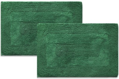 A CUBE LUXURY SOLUTIONS Cotton Door Mat(Green, Medium, Pack of 2)