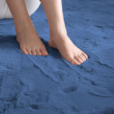 F i Polyester Door Mat(Blue, Small)