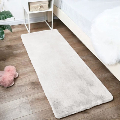 matcraft White Polyester Runner(60 cm,  X 150 cm, Rectangle)