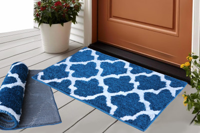 MINGET Microfiber Door Mat(Light Blue, Large)