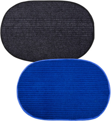 KUBER INDUSTRIES Wool Door Mat(Multicolor, Medium, Pack of 2)