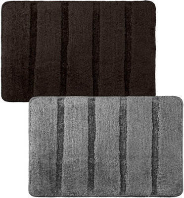 KUBER INDUSTRIES Velvet Door Mat(Multicolor, Large, Pack of 2)