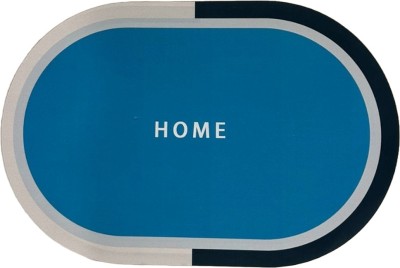 unovate Polyester Bathroom Mat(Home_Blue_white, Medium)