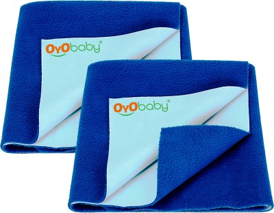Oyo Baby Cotton Baby Bed Protecting Mat(Royal Blue, Medium, Pack of 2)