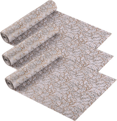 HOMESTIC PVC (Polyvinyl Chloride) Drawer Mat(White, Pack of 3, Large)