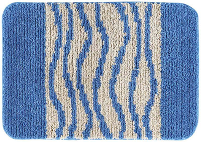 Obsessions Polyester Bathroom Mat(Blue, Free)