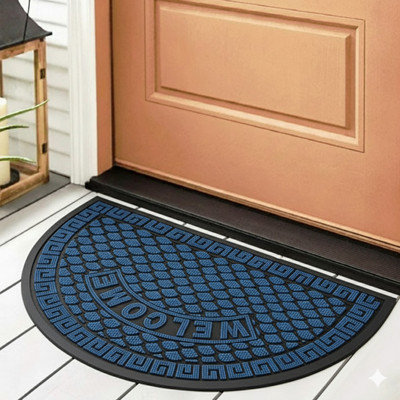 RADHE KRISHNA HANDLOOM Cotton Door Mat(New Blue, Medium)