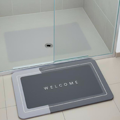 HurryShoppy Rubber Bathroom Mat(Multicolor, Large)