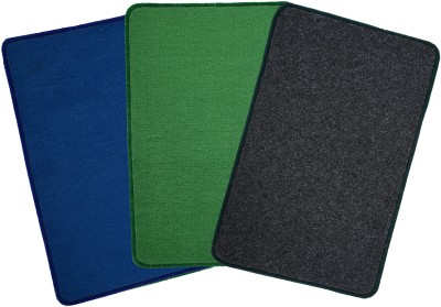 KUBER INDUSTRIES Microfiber Door Mat(Green, Blue, Grey, Medium, Pack of 3)