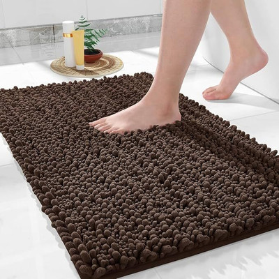 STEFLON Microfiber Door Mat(Brown, Medium)